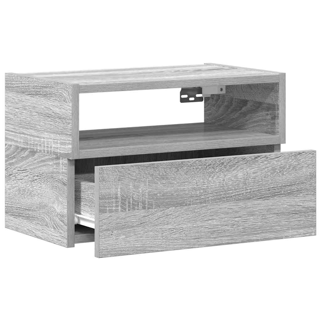 Noptiere de perete, 2 buc., sonoma gri, 45x26x28,5 cm GartenMobel Dekor