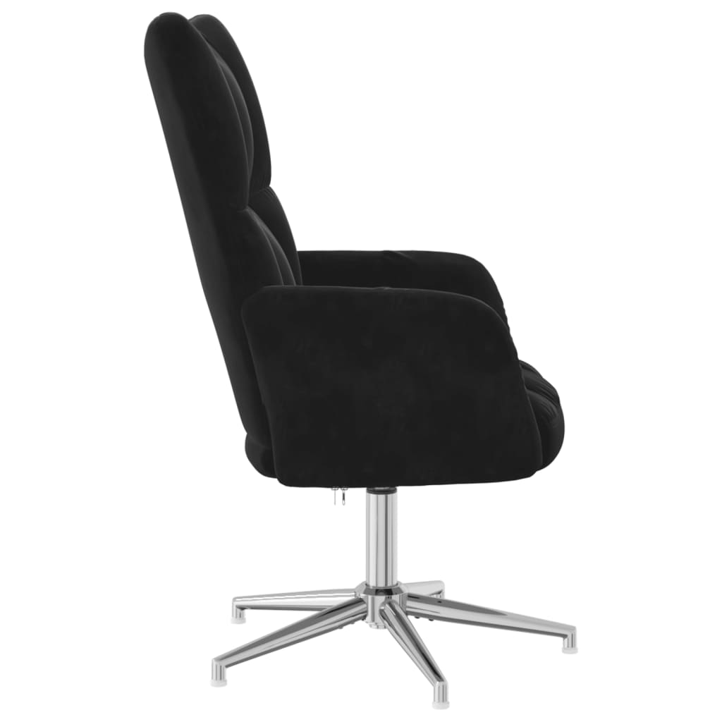 Scaun de relaxare, negru, catifea GartenMobel Dekor