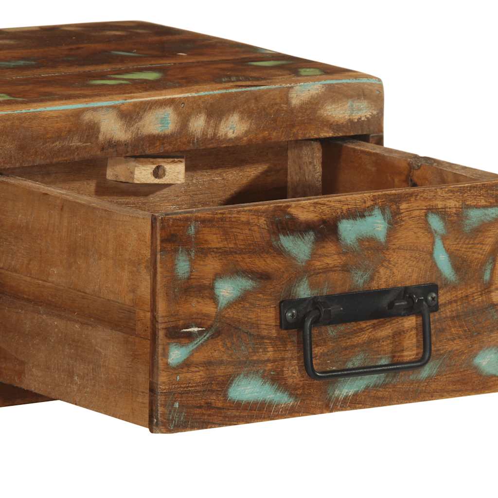 Dulap TV montat pe perete 100x30x19 cm, lemn masiv reciclat GartenMobel Dekor