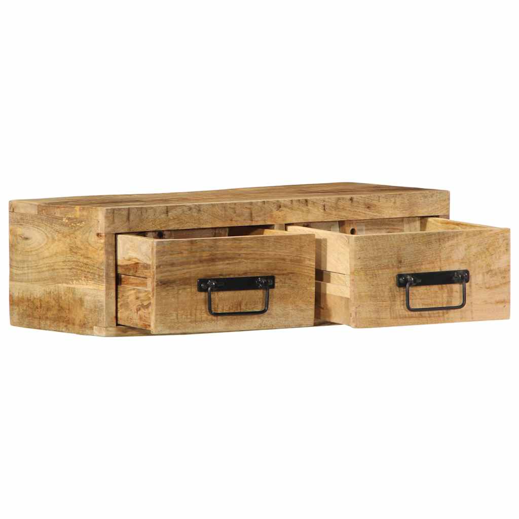 Dulap TV montat pe perete 60x30x19 cm, lemn masiv de mango brut GartenMobel Dekor