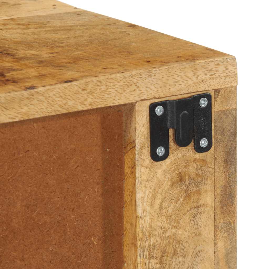 Dulap TV montat pe perete 80x30x19 cm, lemn masiv de mango brut GartenMobel Dekor