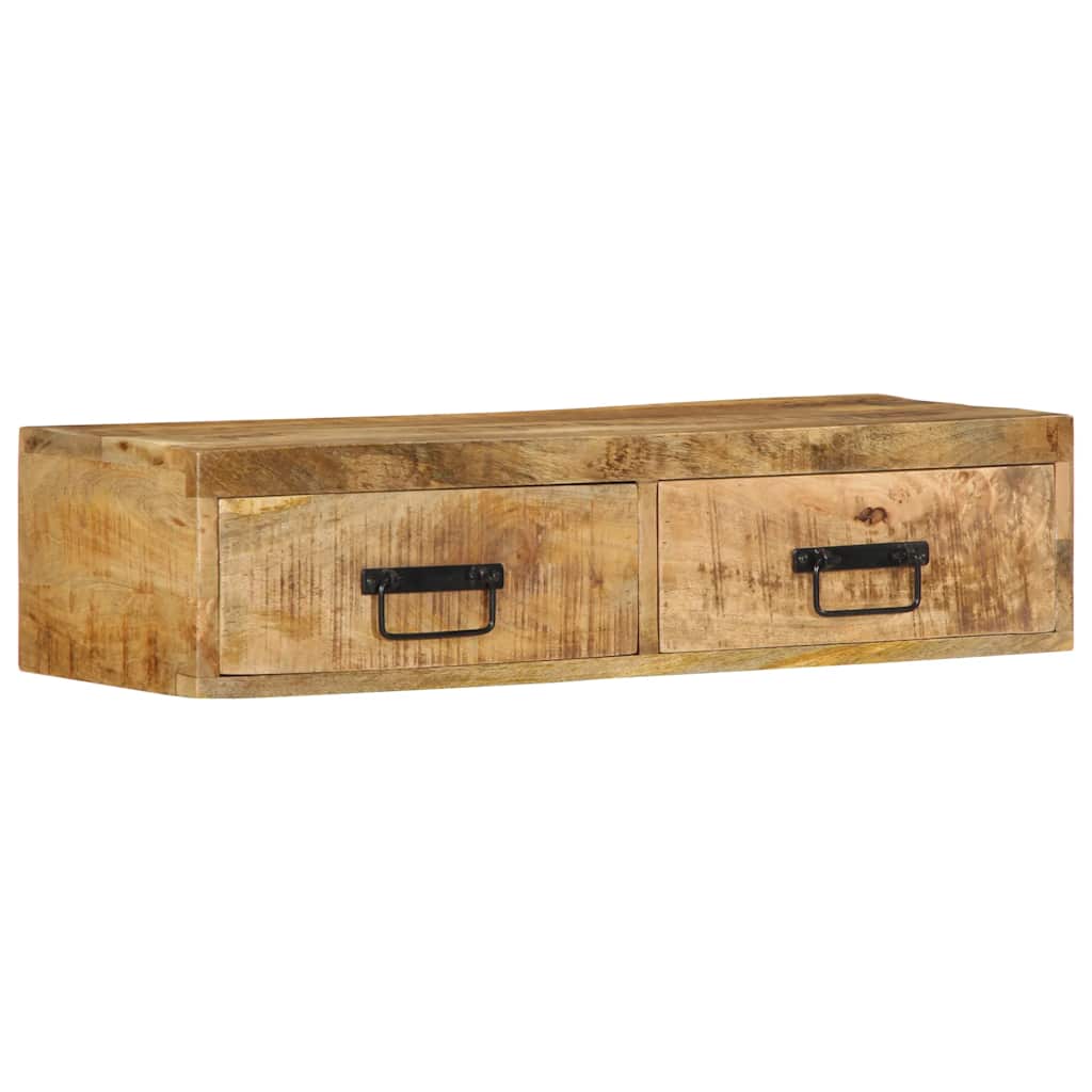 Dulap TV montat pe perete 80x30x19 cm, lemn masiv de mango brut GartenMobel Dekor
