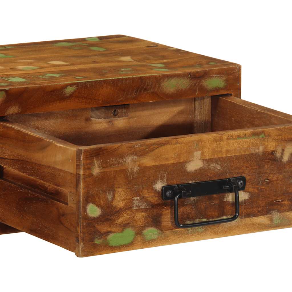 Dulap TV montat pe perete 80x30x19 cm, lemn masiv reciclat GartenMobel Dekor