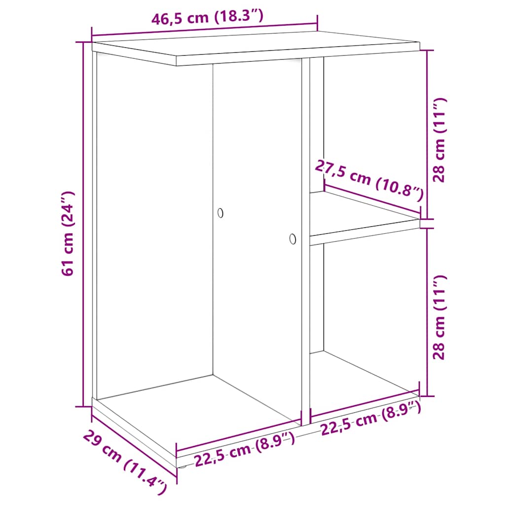 Noptiere 2 buc Gri Sonoma 46,5x29x61 cm Lemn prelucrat GartenMobel Dekor
