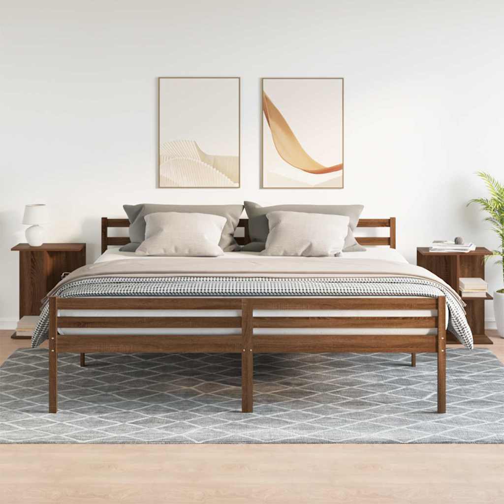 Noptiere 2 buc Stejar maro 46,5x29x61 cm Lemn prelucrat GartenMobel Dekor