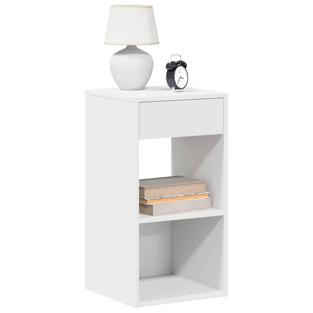 Noptiere cu sertar 2 buc Alb 35x34x66,5 cm GartenMobel Dekor