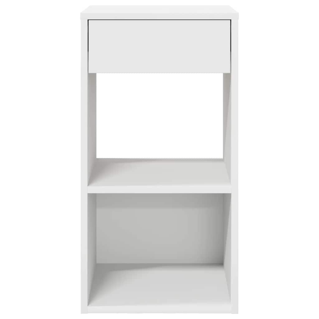 Noptiere cu sertar 2 buc Alb 35x34x66,5 cm GartenMobel Dekor