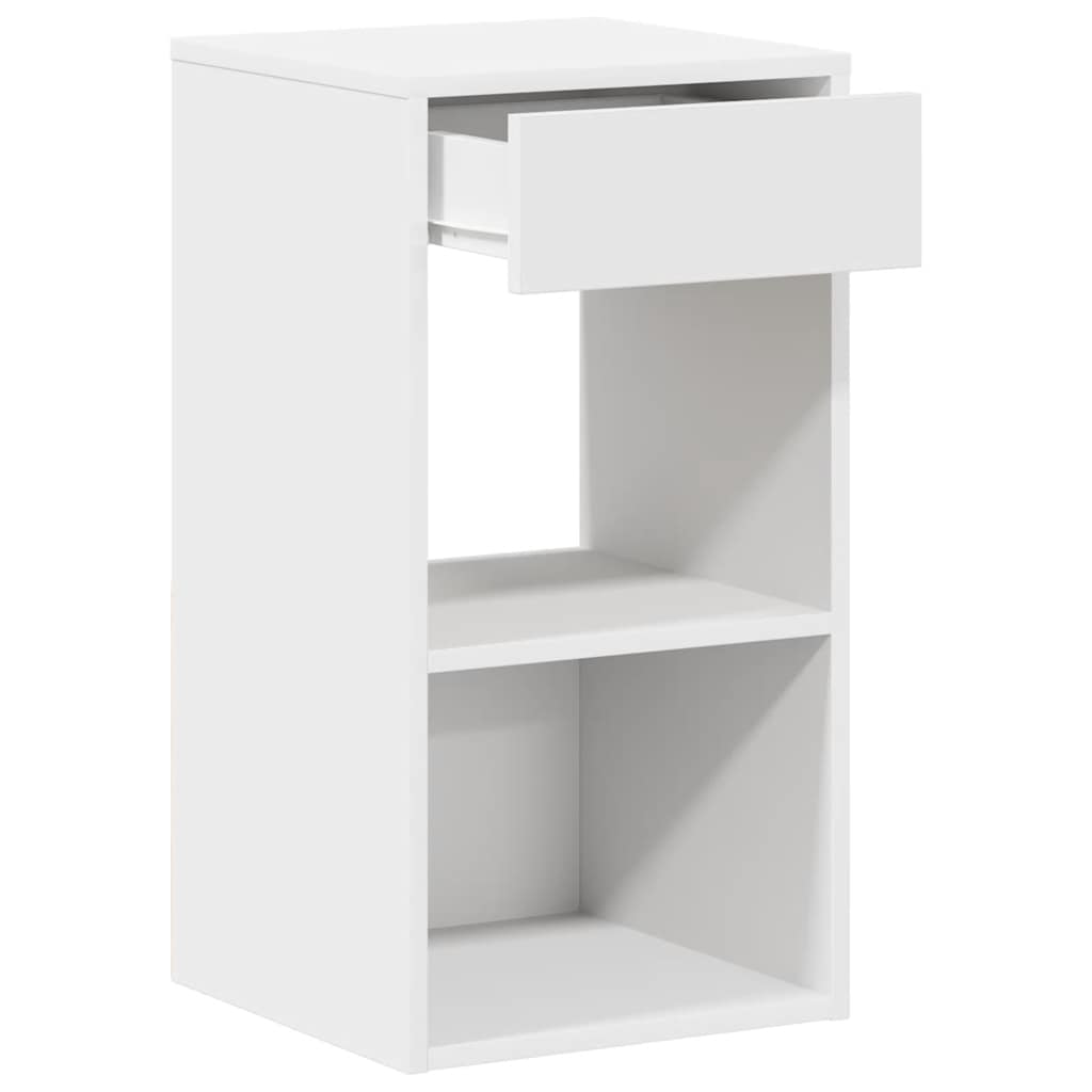 Noptiere cu sertar 2 buc Alb 35x34x66,5 cm GartenMobel Dekor