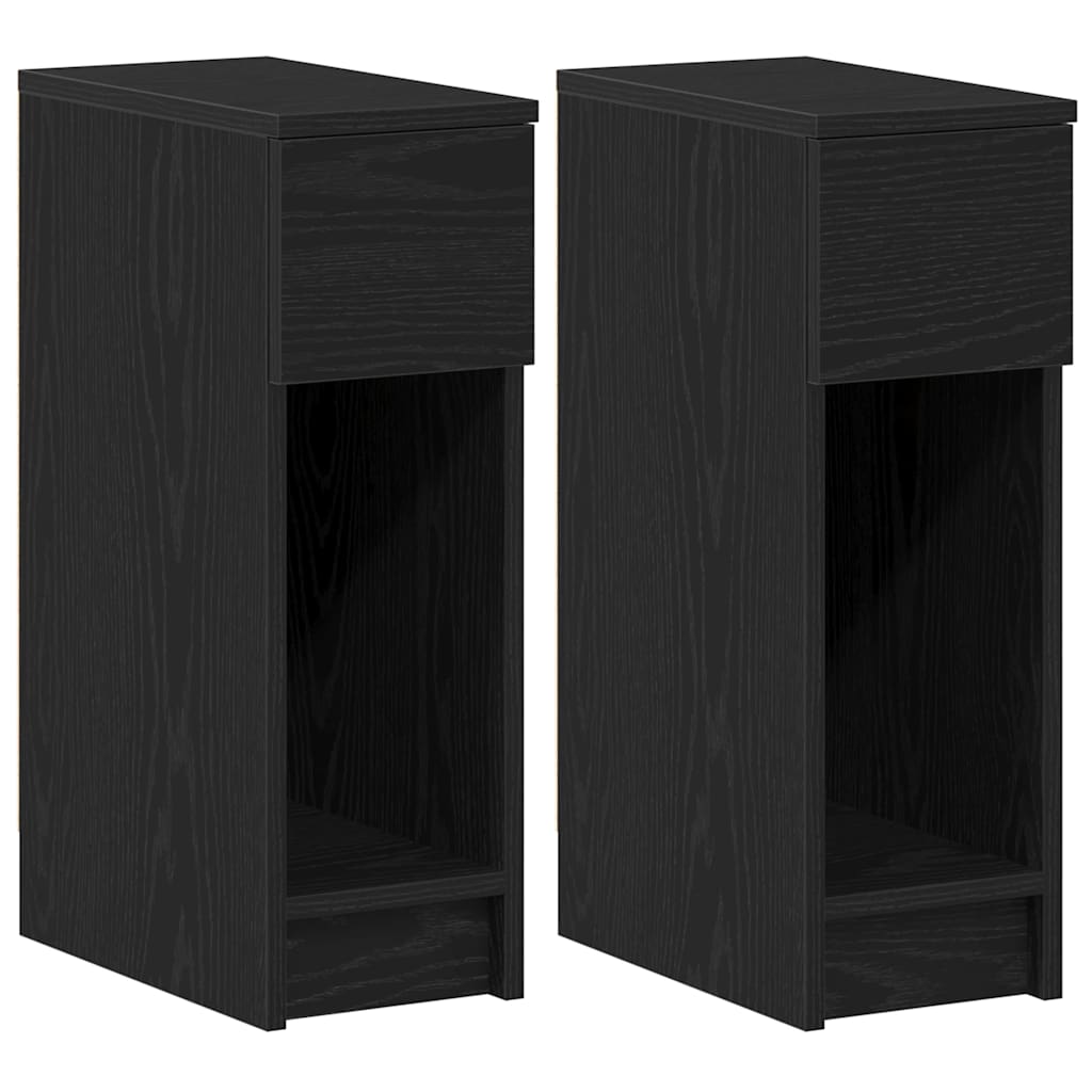 Noptiere cu sertar 2 buc stejar negru 20x36x60 cm GartenMobel Dekor