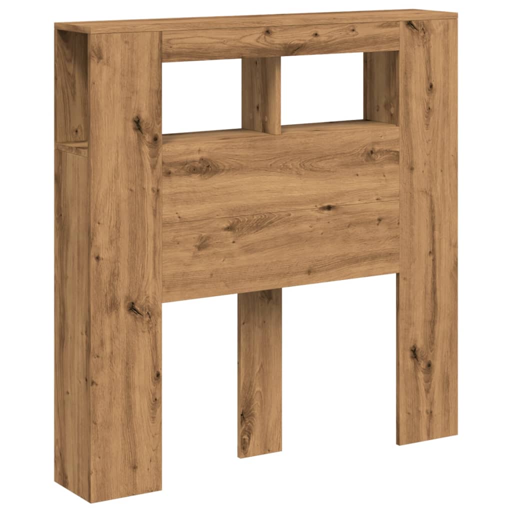 Tăblie de pat cu LED, stejar artizanal, 100x18,5x103,5 cm, lemn GartenMobel Dekor