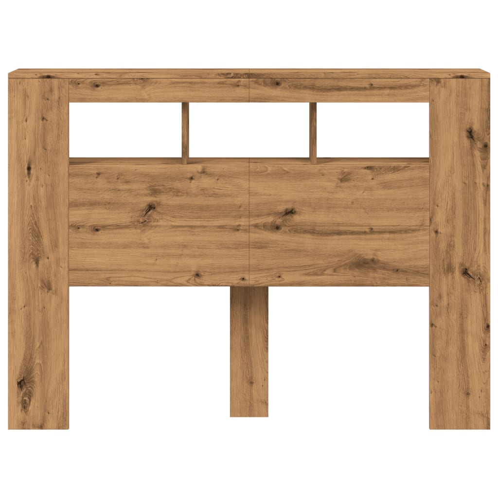 Tăblie de pat cu LED, stejar artizanal, 140x18,5x103,5 cm, lemn GartenMobel Dekor