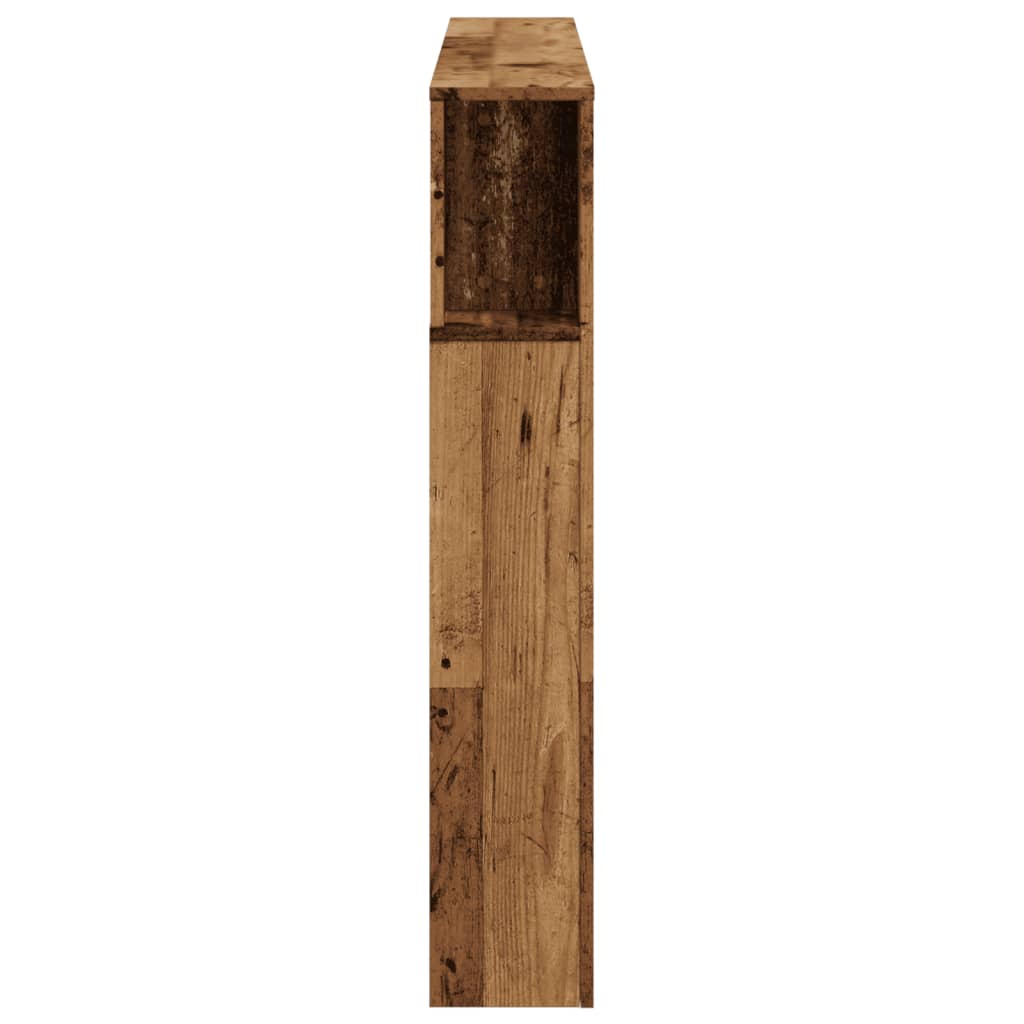 Tăblie pat cu LED lemn vechi 140x18,5x103,5 cm lemn prelucrat GartenMobel Dekor