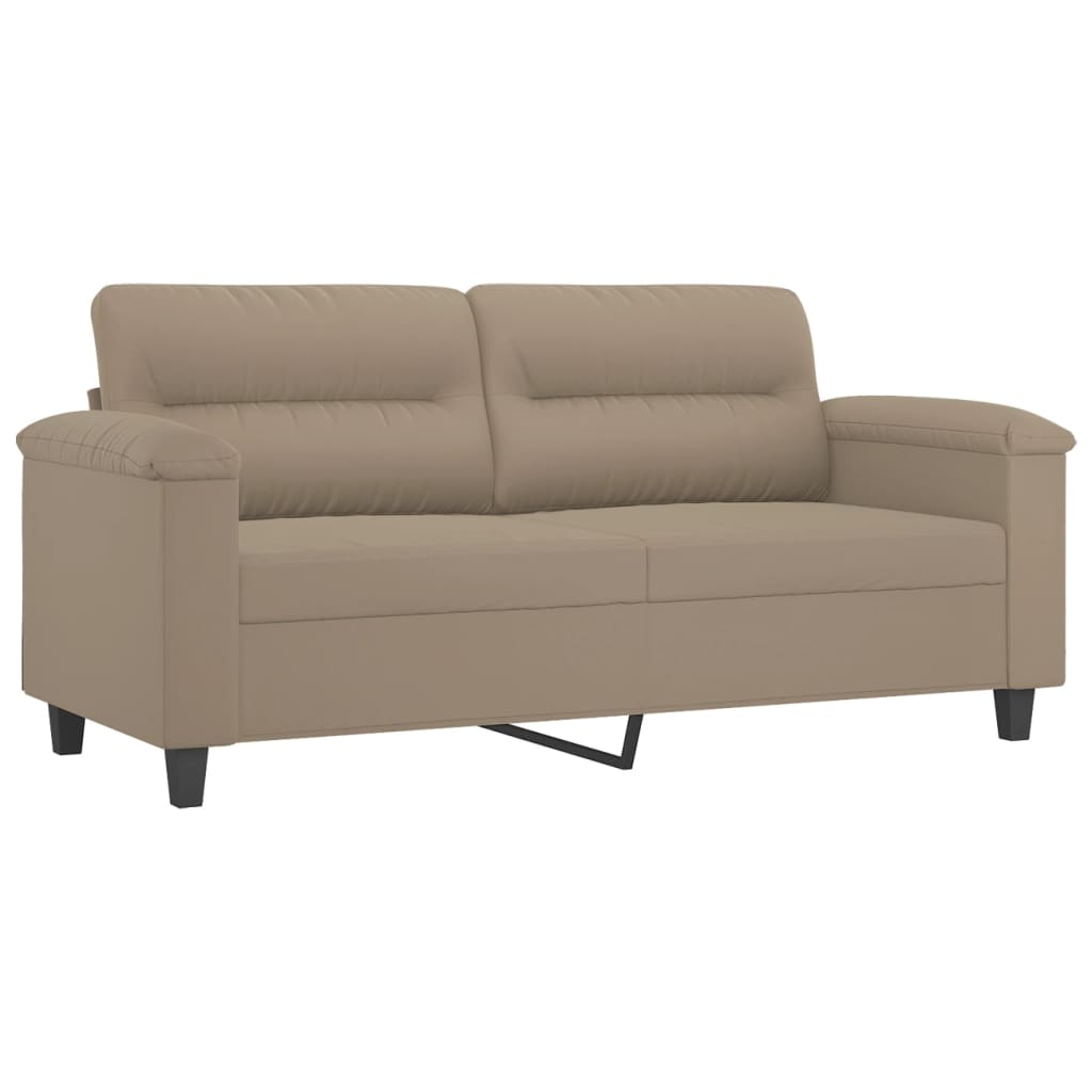 Canapea cu 2 locuri, cu perne, gri taupe, 140 cm, microfibră GartenMobel Dekor