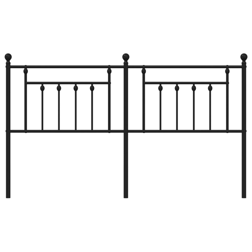 Tăblie de pat metalică, negru, 160 cm GartenMobel Dekor