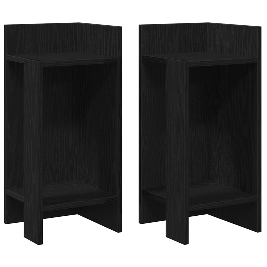 Mese laterale 2 buc cu raft negru 25,5x27x60 cm GartenMobel Dekor