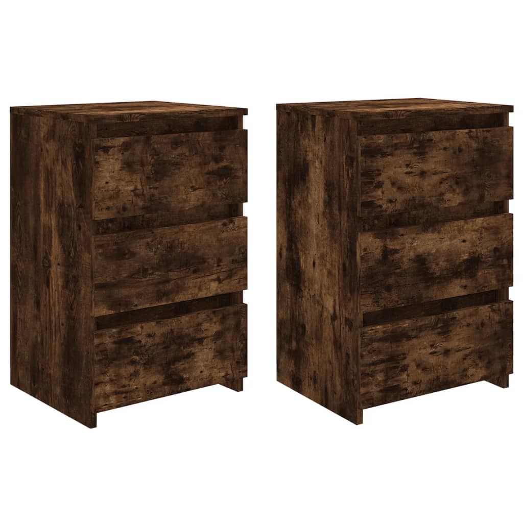 Noptiere, 2 buc., stejar fumuriu, 40x35x62,5 cm, lemn prelucrat GartenMobel Dekor