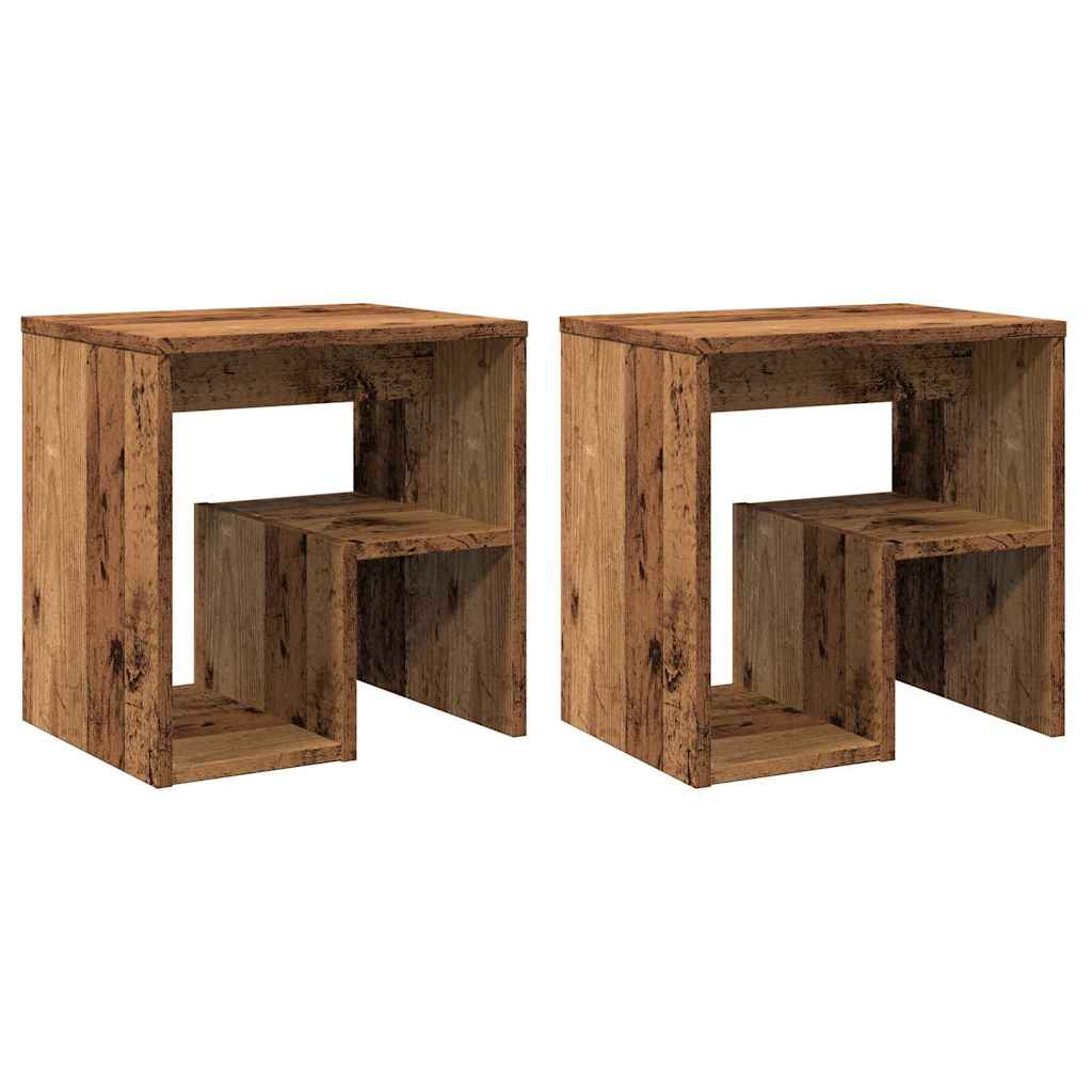 Noptiere, 2 buc, lemn învechit, 40x30x40 cm, lemn prelucrat GartenMobel Dekor