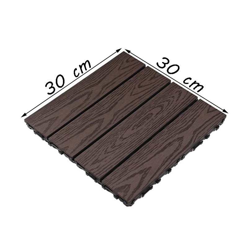 Placa wpc decking exterior, 30x30 cm, sistem interconectare click, grosime 2.2 cm, gri MultiMark GlobalProd