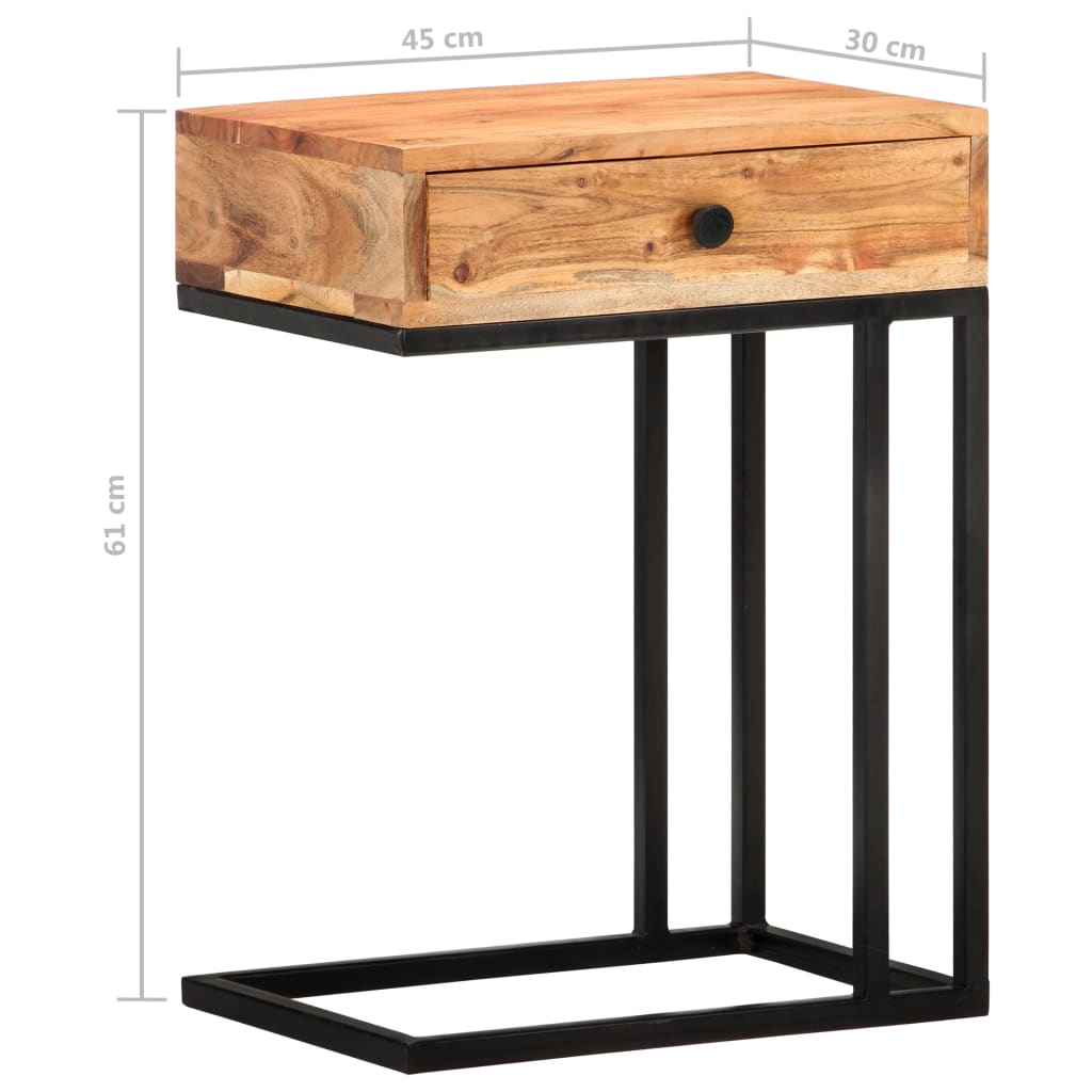 Masă laterală formă U, 45 x 30 x 61 cm, lemn masiv de acacia GartenMobel Dekor