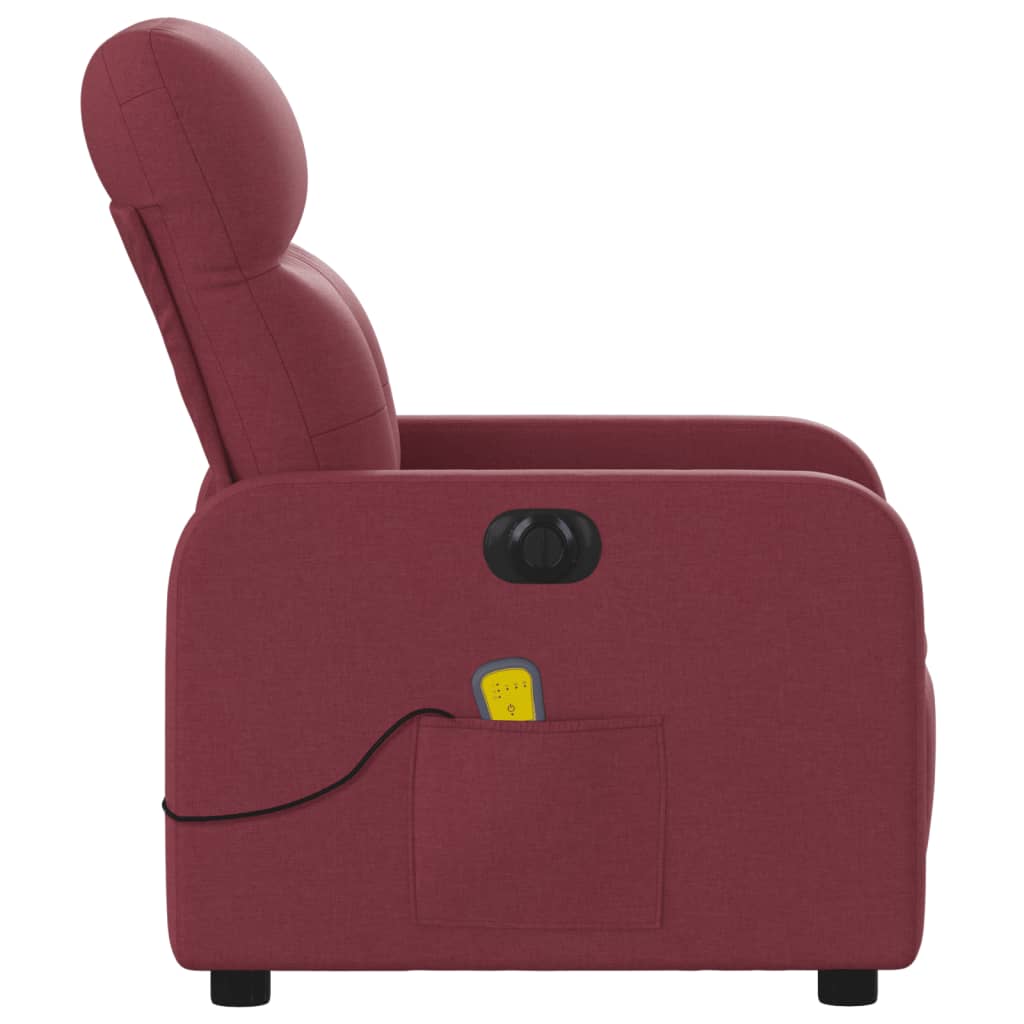 Fotoliu electric de masaj rabatabil, roșu vin, textil GartenMobel Dekor