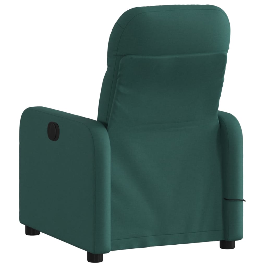 Fotoliu electric de masaj rabatabil, verde închis, textil GartenMobel Dekor
