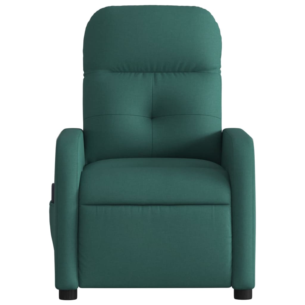Fotoliu electric de masaj rabatabil, verde închis, textil GartenMobel Dekor
