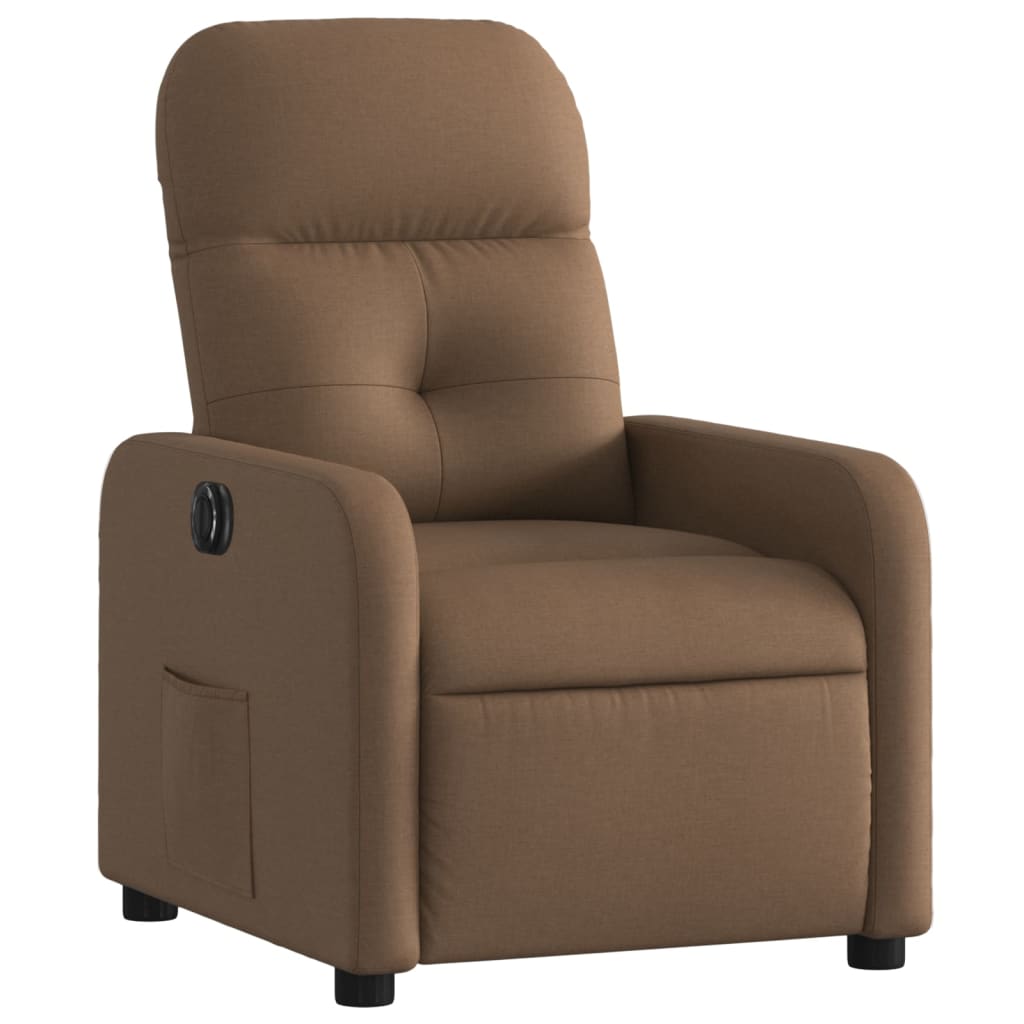 Fotoliu rabatabil electric, maro, material textil GartenMobel Dekor