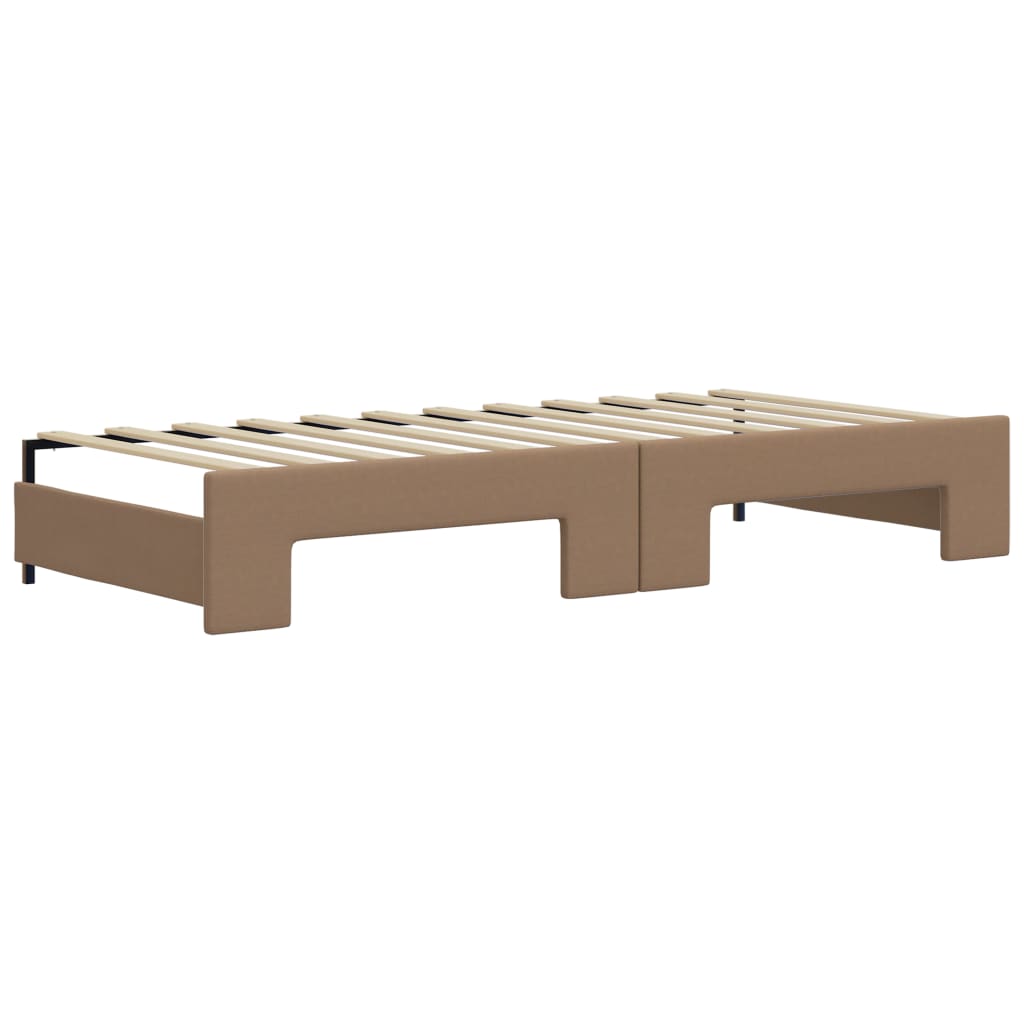 Pat de zi cu extensie și sertare cappuccino 90x200 cm piele eco GartenMobel Dekor