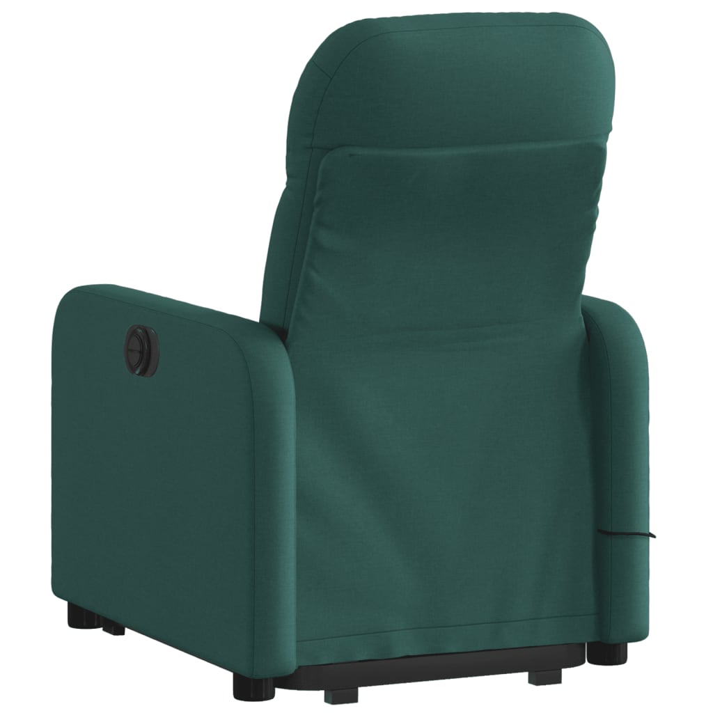 Fotoliu electric masaj rabatabil / ridicare verde închis textil GartenMobel Dekor