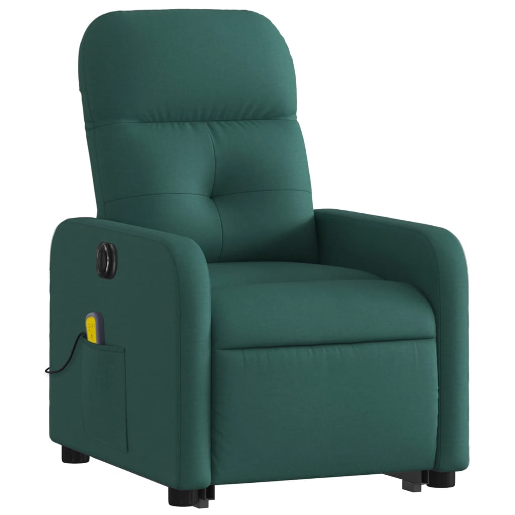 Fotoliu electric masaj rabatabil / ridicare verde închis textil GartenMobel Dekor