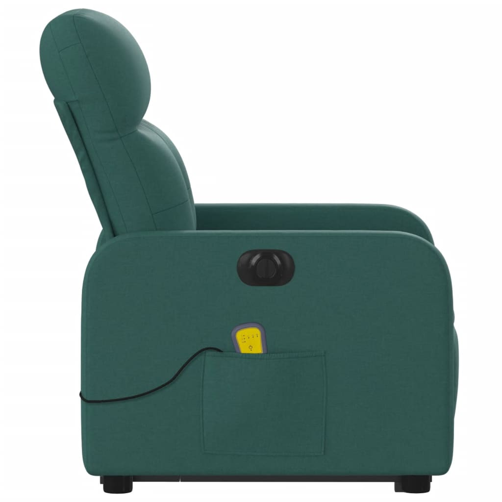 Fotoliu electric masaj rabatabil / ridicare verde închis textil GartenMobel Dekor