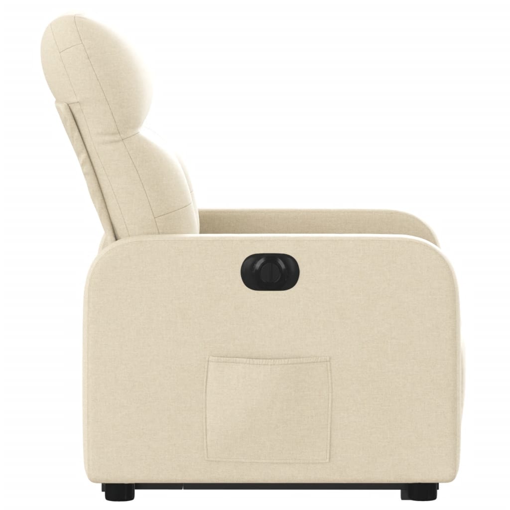 Fotoliu electric rabatabil cu ridicare, crem, textil GartenMobel Dekor