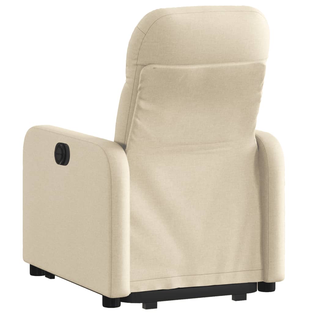 Fotoliu electric rabatabil cu ridicare, crem, textil GartenMobel Dekor