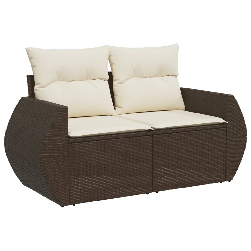 Set canapele de grădină cu perne, 7 piese, maro, poliratan GartenMobel Dekor
