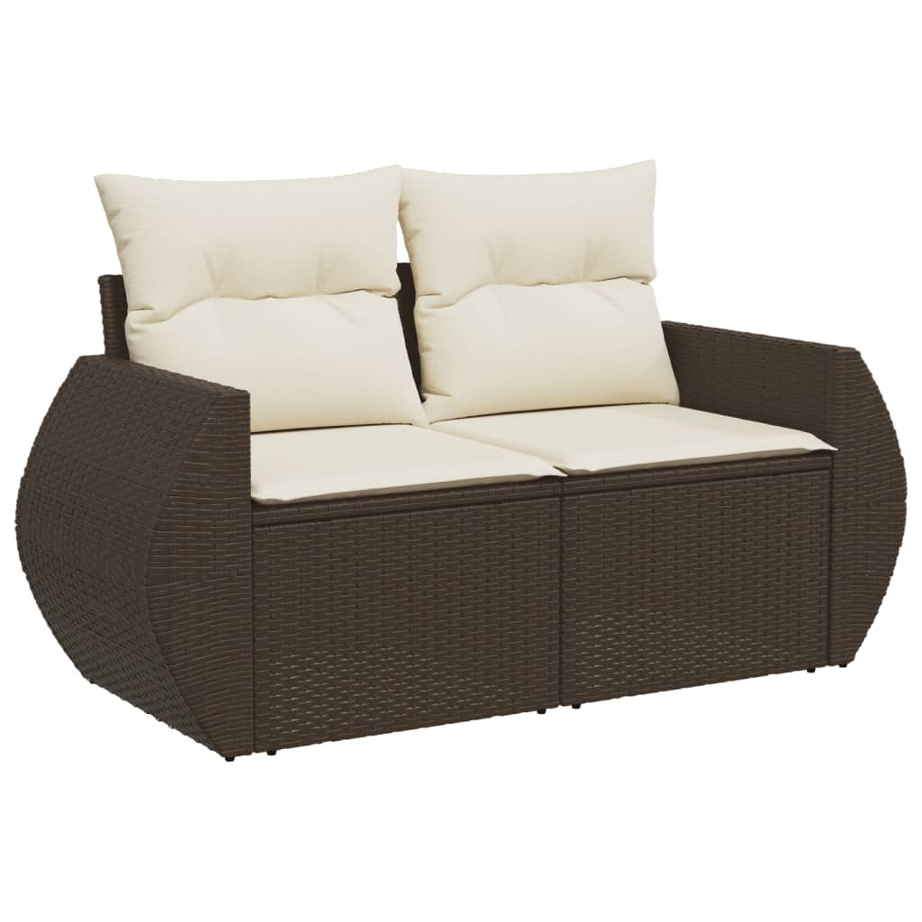 Set canapele de grădină cu perne, 8 piese, maro, poliratan GartenMobel Dekor