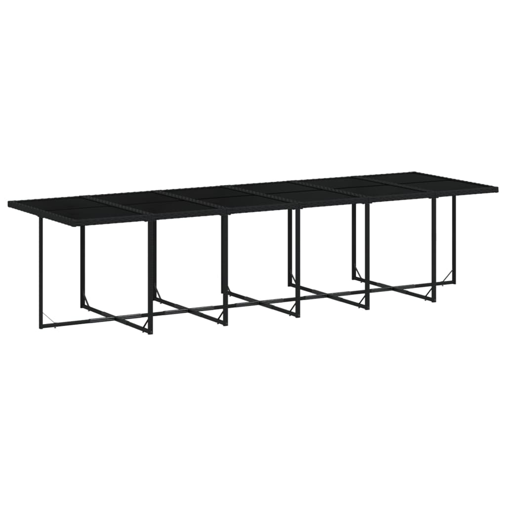 Set mobilier de grădină cu perne, 13 piese, negru, poliratan GartenMobel Dekor