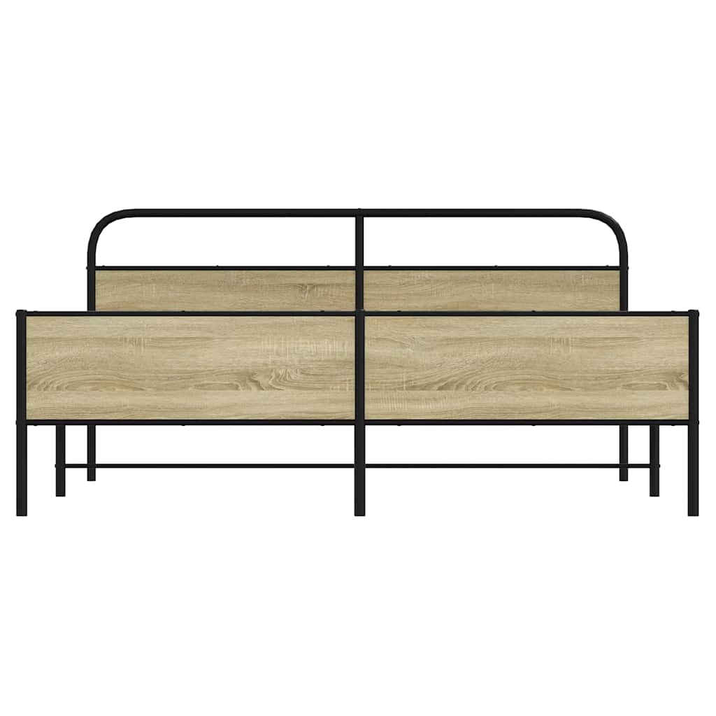 Cadru de pat metalic fără saltea, stejar sonoma, 180x200 cm GartenMobel Dekor