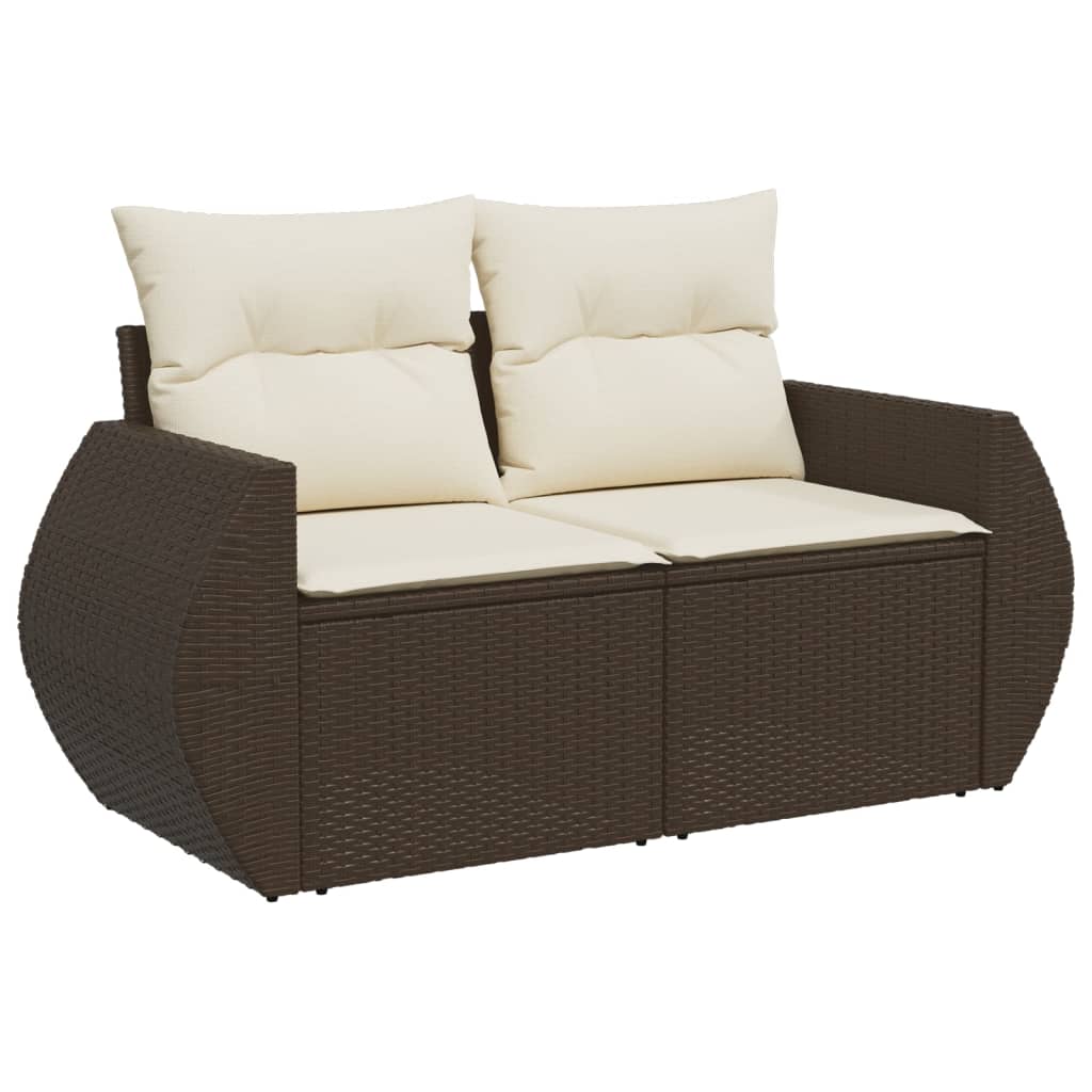 Set canapele de grădină cu perne, 11 piese, maro, poliratan GartenMobel Dekor