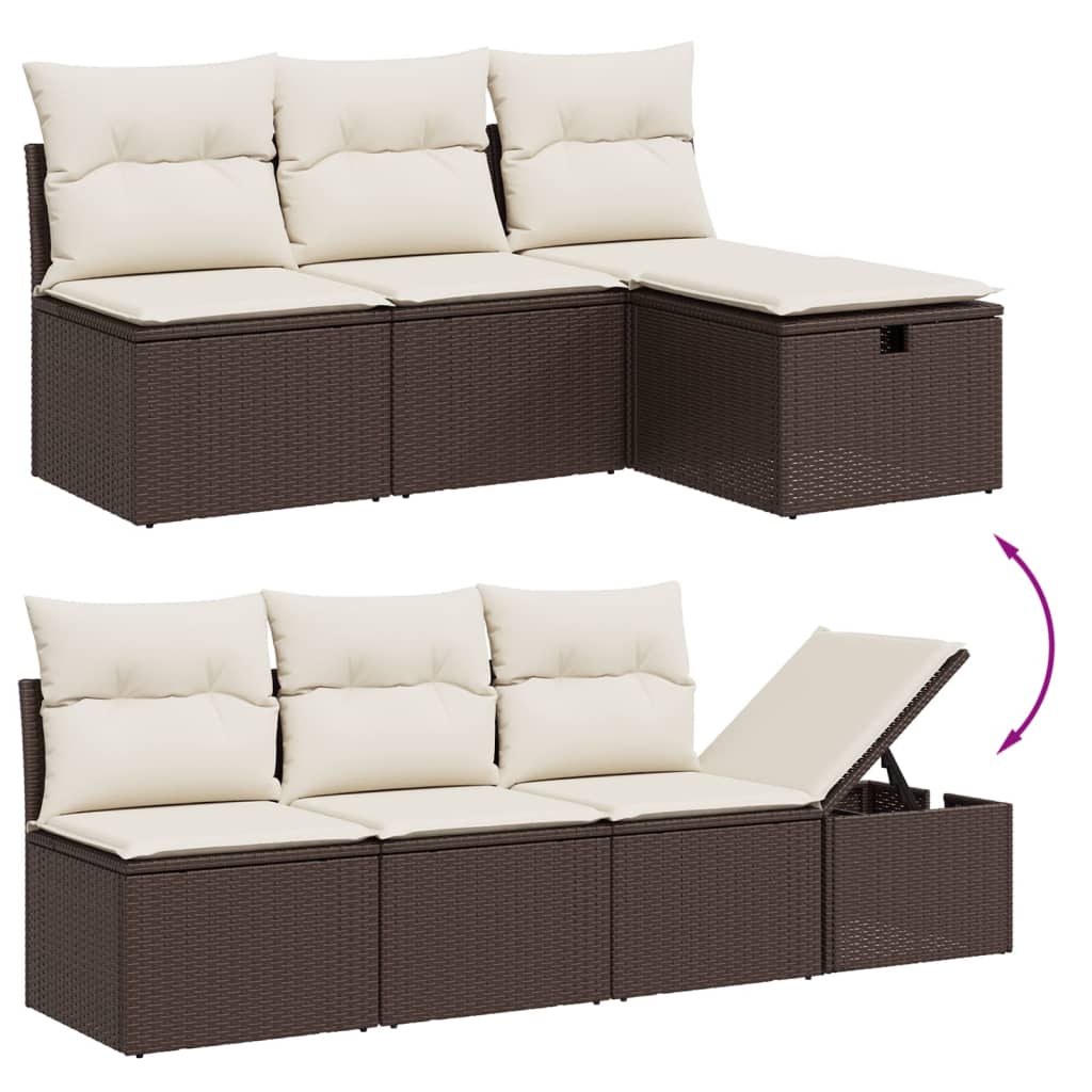 Set canapele de grădină cu perne, 8 piese, maro, poliratan GartenMobel Dekor