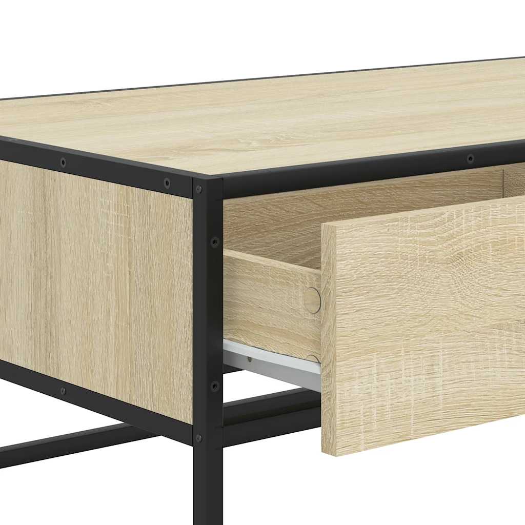 Măsuță cafea stejar sonoma 100x50x35 cm lemn prelucrat și metal GartenMobel Dekor