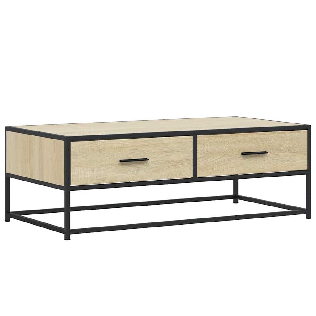 Măsuță cafea stejar sonoma 100x50x35 cm lemn prelucrat și metal GartenMobel Dekor