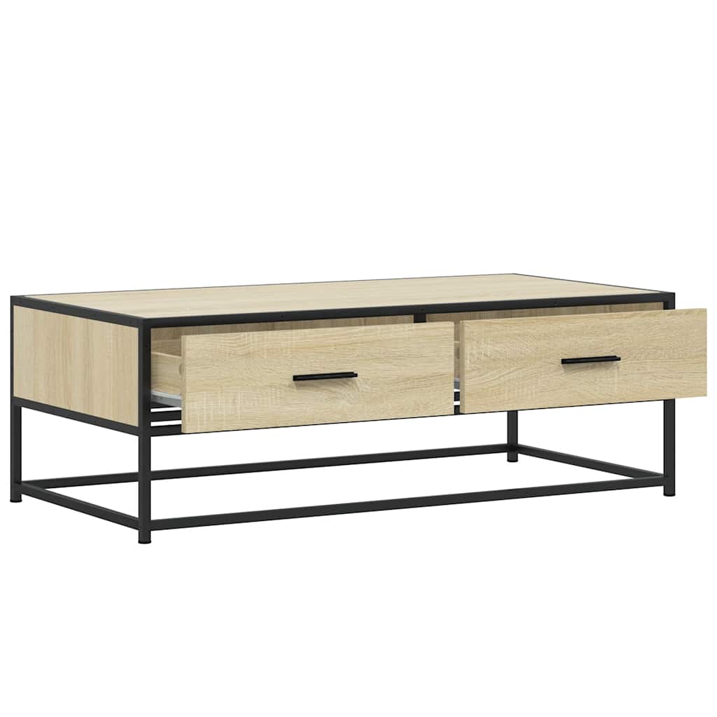 Măsuță cafea stejar sonoma 100x50x35 cm lemn prelucrat și metal GartenMobel Dekor
