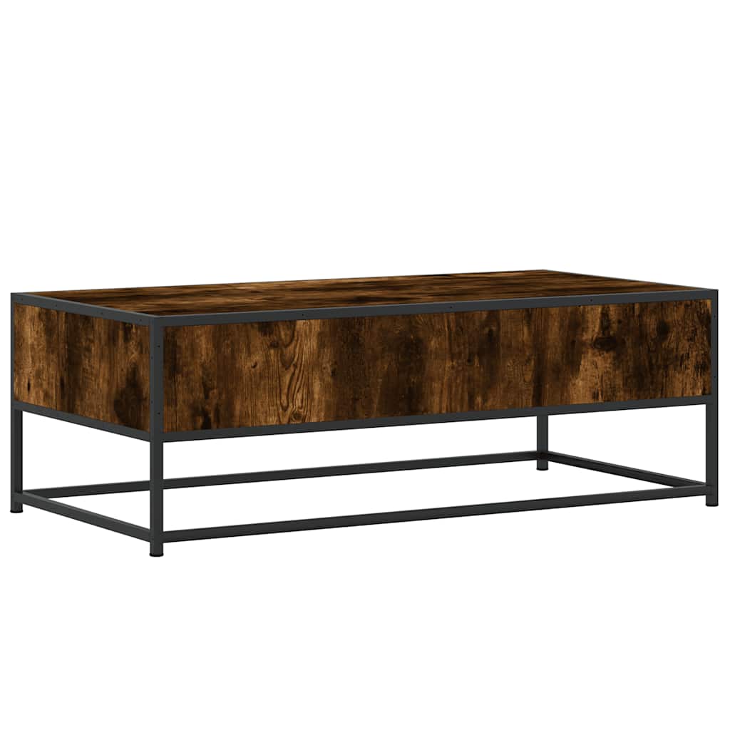 Măsuță de cafea stejar fumuriu 100x50x35cm lemn prelucrat/metal GartenMobel Dekor
