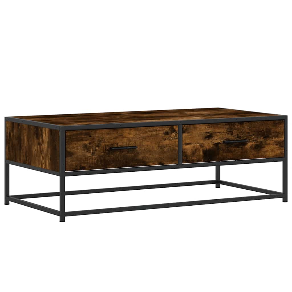 Măsuță de cafea stejar fumuriu 100x50x35cm lemn prelucrat/metal GartenMobel Dekor