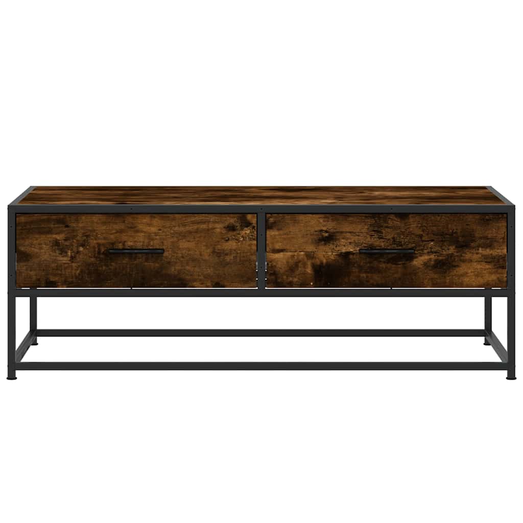 Măsuță de cafea stejar fumuriu 100x50x35cm lemn prelucrat/metal GartenMobel Dekor