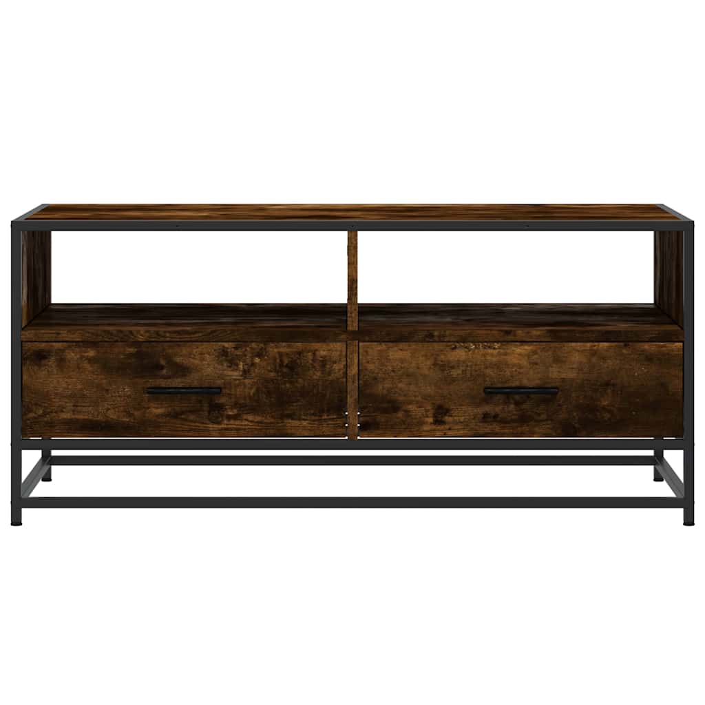 Măsuță cafea, stejar fumuriu 100x50x45 cm lemn prelucrat/metal GartenMobel Dekor