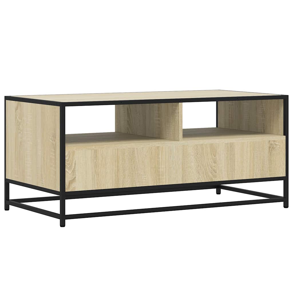 Măsuță cafea stejar sonoma 100x50x45 cm lemn prelucrat și metal GartenMobel Dekor