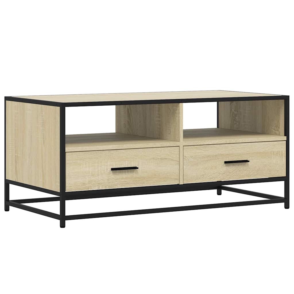 Măsuță cafea stejar sonoma 100x50x45 cm lemn prelucrat și metal GartenMobel Dekor