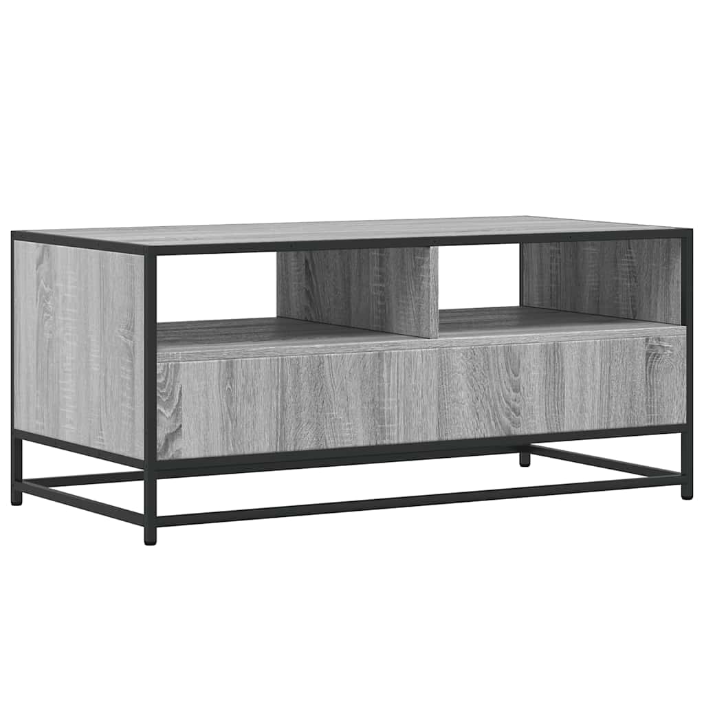 Măsuță de cafea, gri sonoma, 100x50x45 cm, lemn prelucrat/metal GartenMobel Dekor