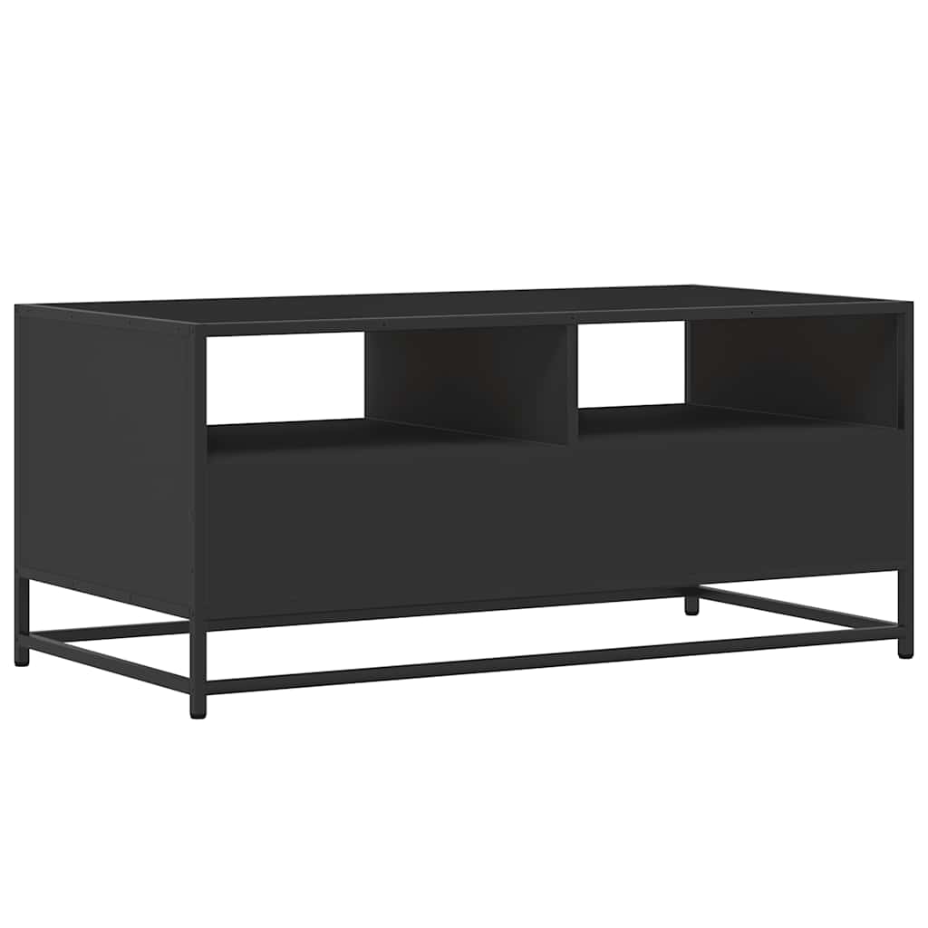 Măsuță de cafea, negru, 100x50x45 cm, lemn prelucrat și metal GartenMobel Dekor